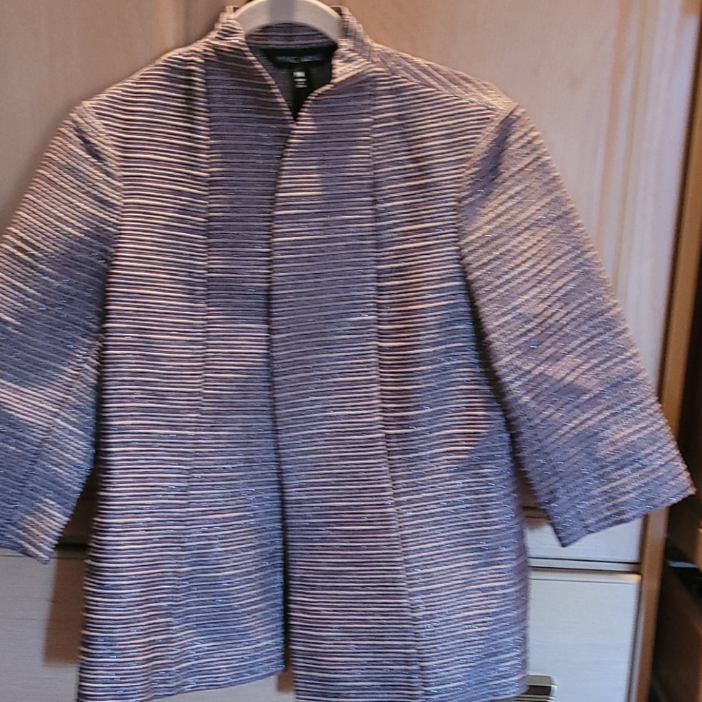 Ming Wang Jacket NWT PM Beige/Red/Grey with Silver